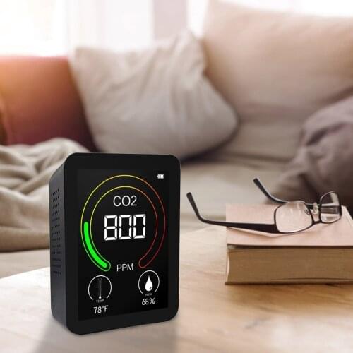 Household Air Quality Monitor CO2 Meter Tester With Carbon Dioxide Value Electricity Quantity Temperature Humidity Display