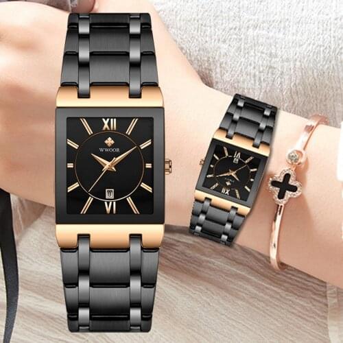 WWOOR Designer Watch For Women Top Brand Luxury Rose Gold Ladies Dress Quartz Wrist Watches Waterproof Casual Female Clock Gifts