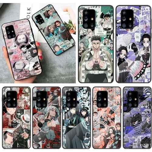 Tempered Glass Cover Demon Slayer Anime For Samsung Galaxy A91 A81 A72 A71 A52 A51 A41 A31 A21S A11 A01 Phone Case