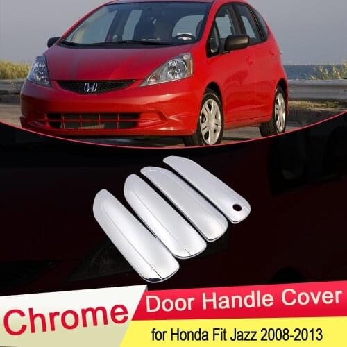 For Honda Fit Jazz MK2 2008 2009 2010 2011 2012 2013 Chrome Door Handle Cover Exterior Trim Catch Car Cap Stickers Accessories