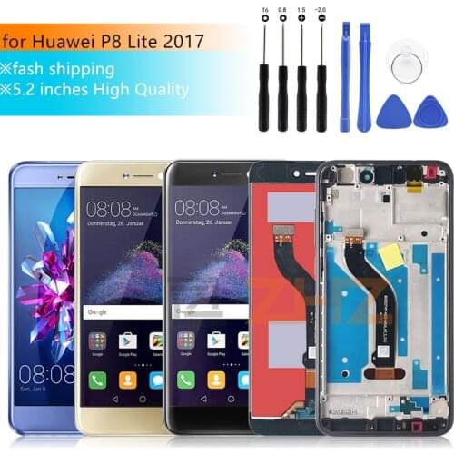 For Huawei P8 Lite 2017 LCD Display Touch Screen Digitizer Assembly With Frame PRA-LX3 Replacement For Huawei P8 Lite 2017 LCD