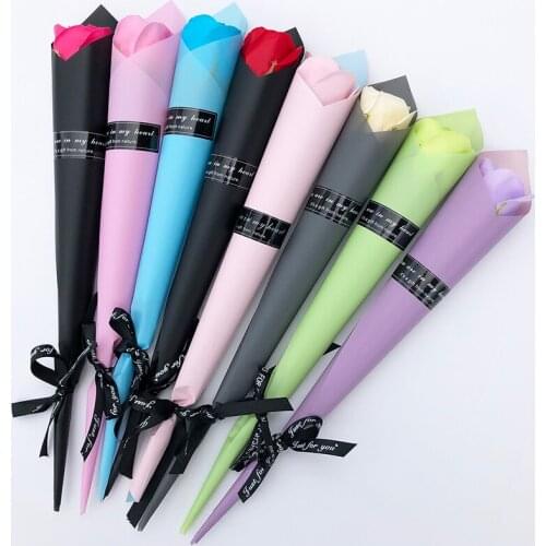 Artificial Girl Friend Valentines Day Gift Set Fake Wedding Decor Rose Soap Flowers Bouquet