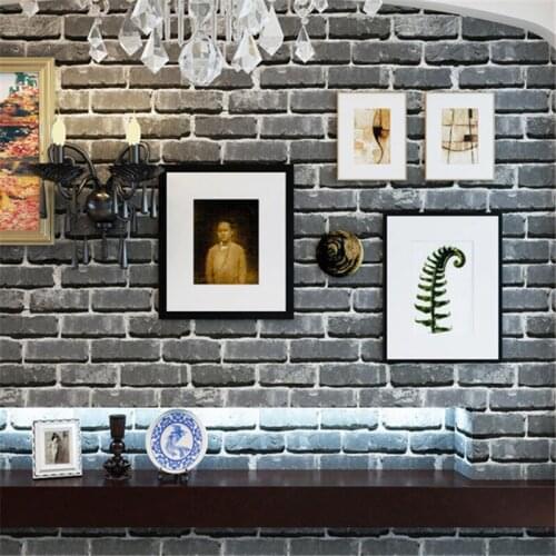Beibehang Chinese Vintage Brick Wallpaper Green Brick 3D Brick Wall Tensioned Wall Background Wall
