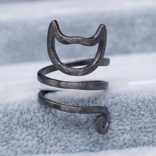 Original design Adjustable Cute Cat Ring Ring Punk Ring Retro Ring Jewelry