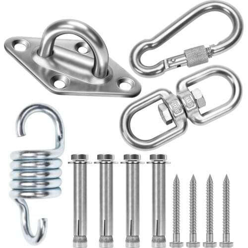 Stainless Steel 304 Heavy Duty Swing Hangers Hammock Hanging Chair Kit 360° Swivel For Yoga