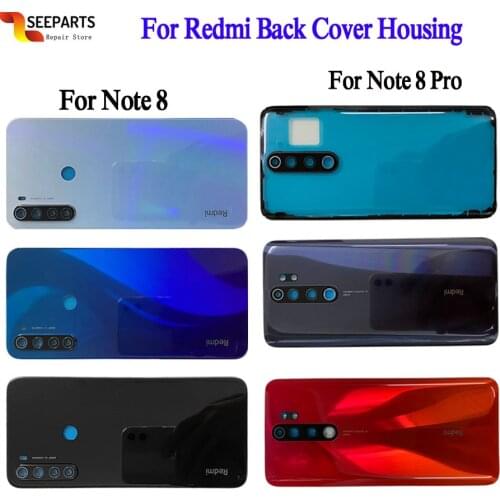 For Xiaomi Redmi note 8 pro Back battery Cover door For Redmi note 8 pro/ 8 Battery Cover Back Glass Panel Rear Housing case