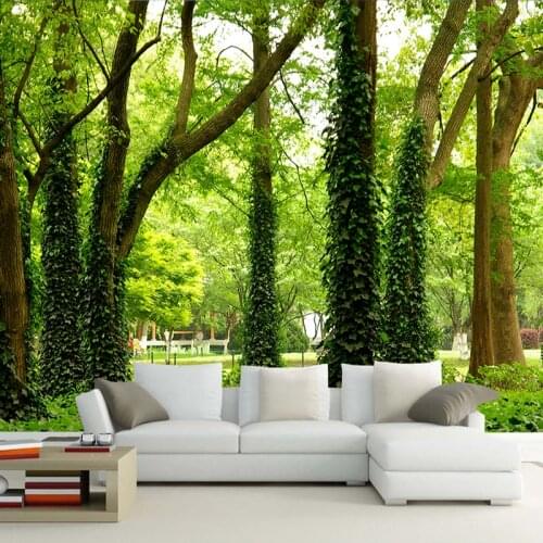 Fashion Custom Wall Mural 3D Green Park Pastoral Wallpaper Bedroom Living Room TV Background Nature Canvas Fabric Painting Wall