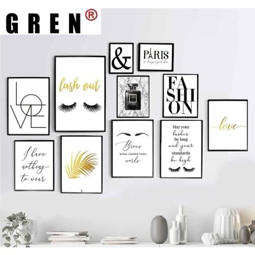 GREN Black White Gallery Wall Art Fashion Posters Minimalist Print Painting Modern Paris Picture Living Room Home Decor Unframed
