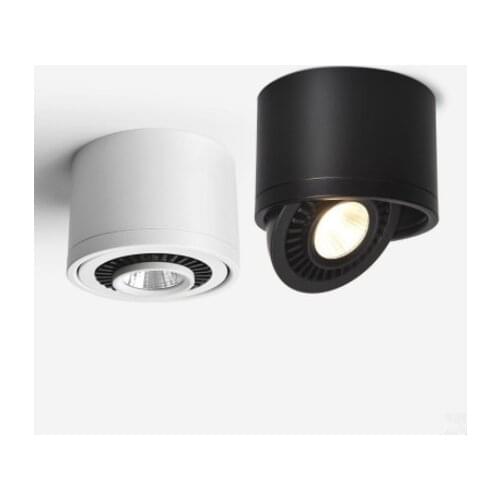 Angle Adjustable Dimmable Surface Mounted Downlight Ceiling Lamp 7W 9W 12W 15W LED COB Spot Light AC110/220V Ceiling Light