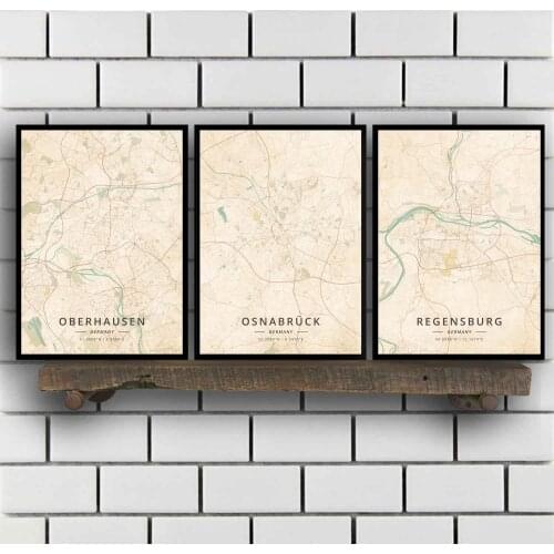 Oberhausen Osnabruck Regensburg Saarbrucken Stuttgart Wiesbaden Wildensee Wuppertal Germany Poster