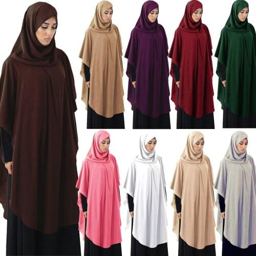 Niqab Nikab Jilbab Burqa Abaya Muslim Women Hijab Large Khimar One Piece Amira Islamic Prayer Dress Arab Robe Overheads Ramadan