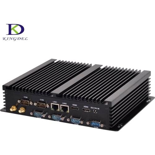 Newest 6*com i7 Fanless Industrial Computer Core i7 5550U Mini PC Intel HD Graphics 6000 Dual HDMI LAN 4M Cache Desktop PC WIFI
