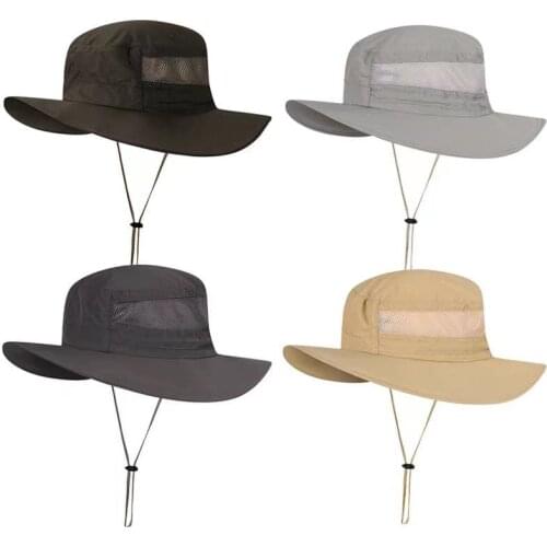 Summer Mens And Womens Fashion Sun Wide Brim Anti Ultraviolet Quick Drying Fishermans Hat, Camping Fishing Hiking Bucket Hat