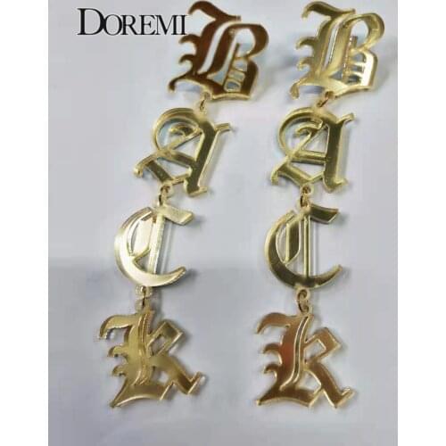 Personalized Vertical Name Earrings Dangle Name Custom Name Earrings for Women acrylic laser DIY font letters Jewelry C10