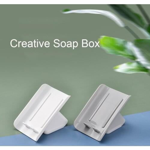 Bathroom Soap Holder Vertical Soap Box Kitchen Dish Storage Box Non-slip Drain Soap Storage Case Containers Bathroom Accessories