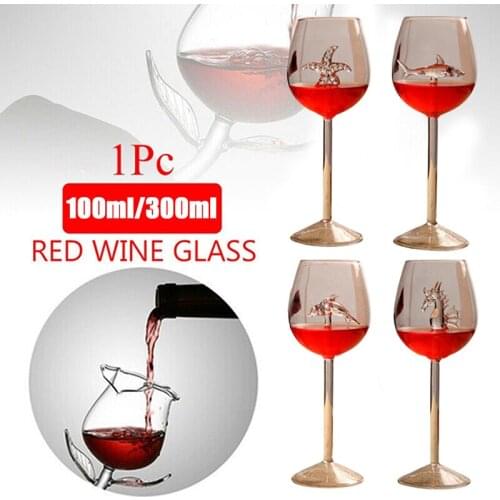 Rose Flower Shape Wine Glass Dolphins Red Wine Goblet Party Mug Cocktail Glasses Wine Glass Party Barware Drinkware