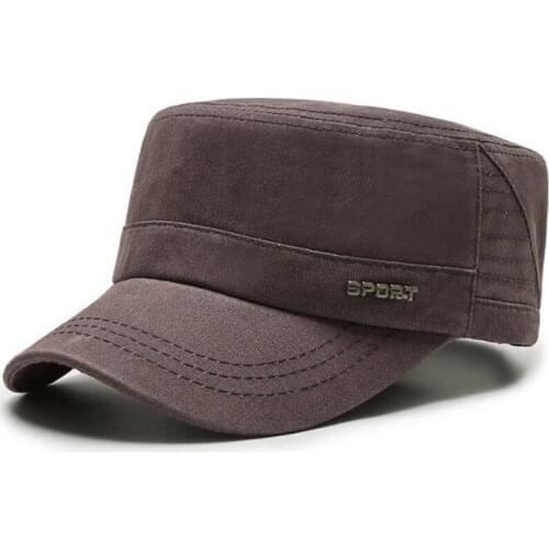 Spring Washed Cotton Army Military Hats Snapback Cap Men Flat Cap Adjustable Size Simple Casual Male Bone Sports Caps Multicolor