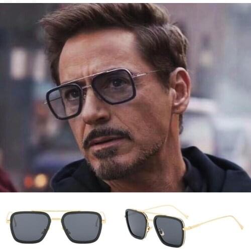 Square Sunglasses Men ditaeds Unisex Retro Luxury Brand tony stark Sunglasse Vintage Oversized Sun Glasses UV400 sonnenbrille
