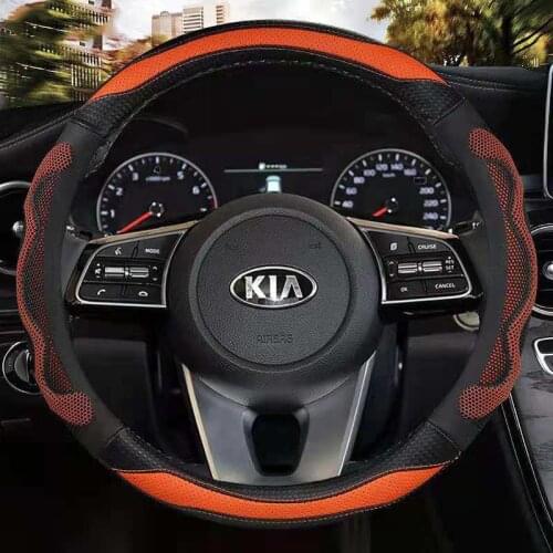 Microfiber Leather Sport Car Steering Wheel Cover for Kia K2 K3 K4 K5 K3S KX1 KX3 KX5 KX7 Rio Soul Auto Accessories