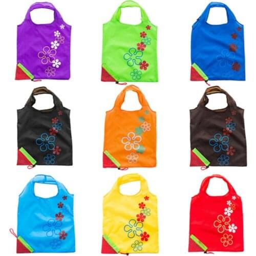 Stylish Foldable Shopping Bag Strawberry Reusable Eco-friendly Waterproof Shopping Backpacks Tote Grocery Storage Shopper Bags