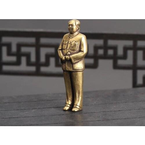 Pure Brass Vintage Chairman Mao Bronze Statue Character Decoration Car Ornaments Ornaments Home Furnishings Craft Collection
