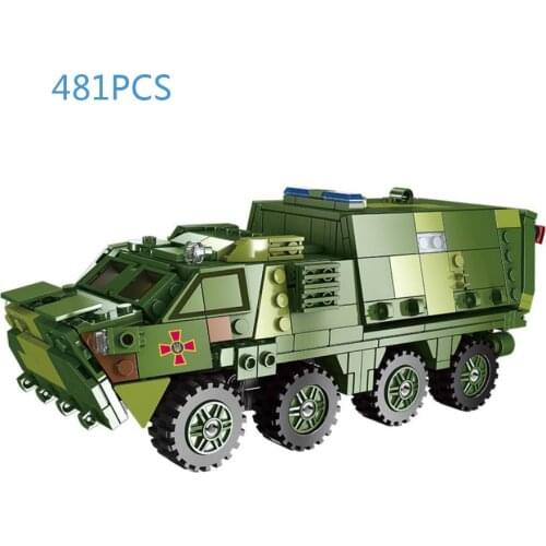 World war military Russia 1:30 scale BTR-4C Medical armored vehicle moc batisbricks block WW2 army forces bricks toys for gifts