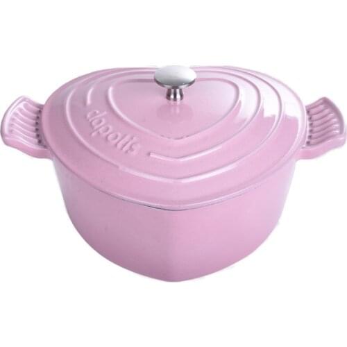 Selected ore flower-shaped nonstick pan heart-shaped heat storage performance enamel wok cast iron soup pot