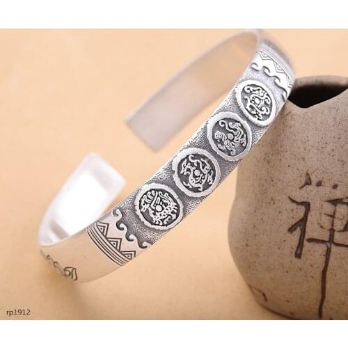 KJJEAXCMY Boutique jewelry Direct Selling Thai Silver Buddhist Jewelry Foot Silver 999 Jewelry Womens Four Gods Beast Heart Bra