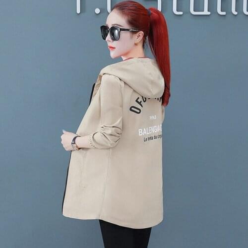 Women Long Windbreaker Spring Autumn New Casual Trench Coat Double-sided wear Plus size Hooded Parka Overcoat Chaqueta Mujer 4XL
