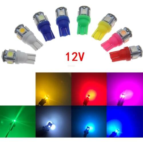 10PCS T10 5050 5 SMD SMD 194 168 W5W 12V 24V DC 5 LED Light Bulb Clearance Light Wedge Lamp Car Styling