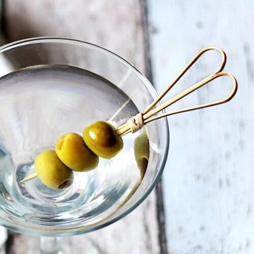 100 Pcs Pure Natural Bamboo Bar Party Martini Cocktail Pick Fruits Olive Wine Needle Cup Decoration Bartender Tools Accessories