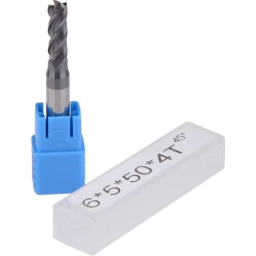 2pcs 5mm D5*13*D6*50 Four Flutes Solide Carbide Flat square End mills Router bits Spiral Bit Milling Tools