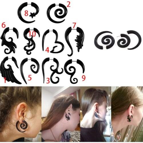 2pcs New Arrival Fake Ear Expansion Fashion Women Men Ear Plug Tunnel Acrylic Ear Stretcher Expander Body Piercing Jewelry