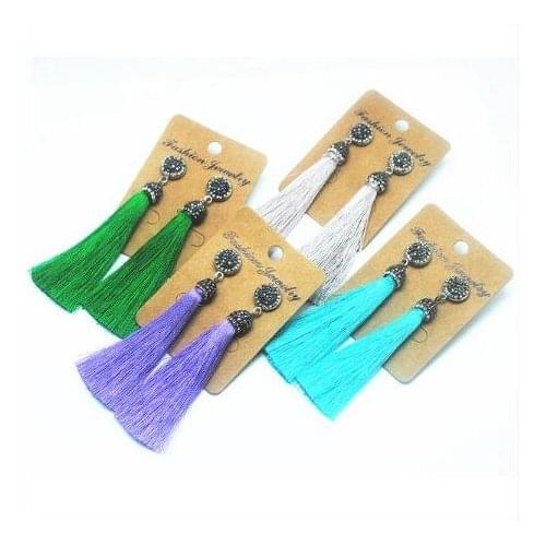 Charms tassel earring pins for luxury parts weeding wear size 65mm length many colors for your choice