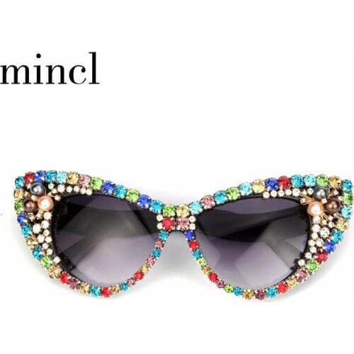 2019 New Fashion Women Sunglasses Luxury Gold Bling Men Sunglasses Black Frame Color Diamond Cat Sun Glasses UV400 NX