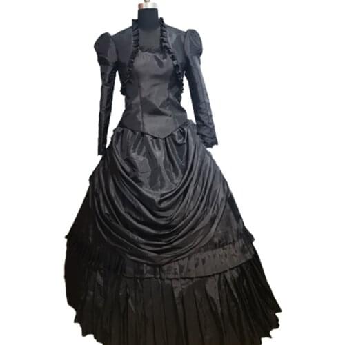 2021 New black elegant Halloween Cosplay dress Colonial Georgian Renaissance Gothic Historical dress D-672
