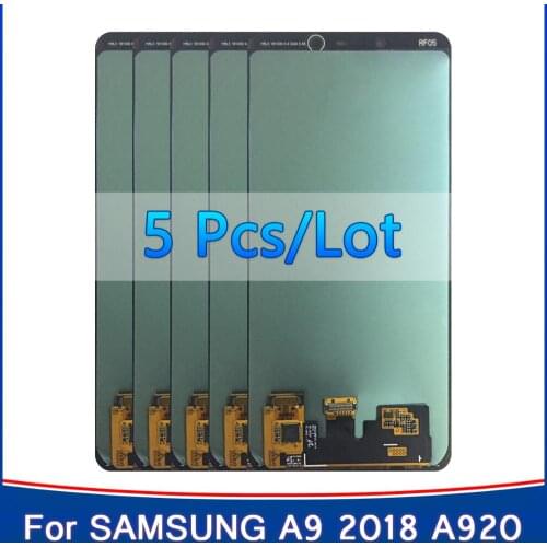 5PCS Tested Super AMOLED 6.3'' LCD For Samsung Galaxy A9 2018 A920 A920F SM-A920F/DS LCD Display Touch Screen Digitizer Assembly