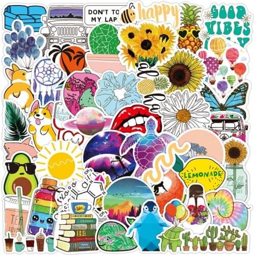 50PCS Stickers Pack Cartoon Cool Girl Waterproof Stickers For Skateboard Suitcase Motorcycle Car Kids Toys Graffiti Decal