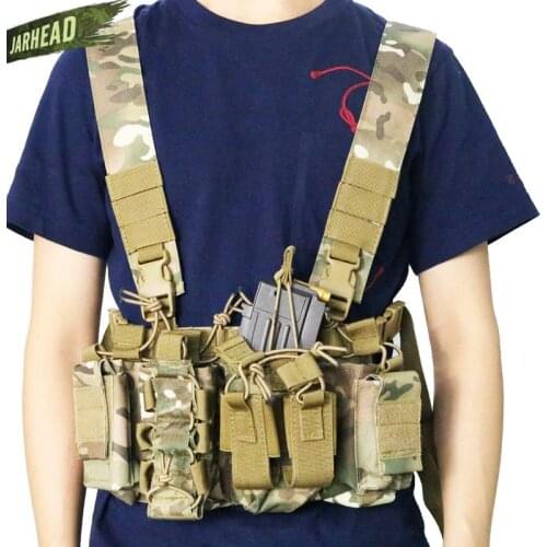 Army Tactical D3 Chest Rig Vest Carrier Armor Harness Rifle Pistol Magazine Pouch CRX Hunting Equipment Accessories 5.56 7.62