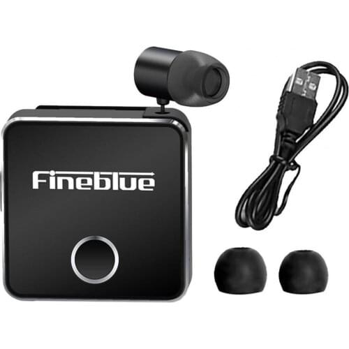 1Pc Fineblue F1 Pro Bluetooth Earphone Ergonomic Vibration Reminder Retractable Wireless Clip Design Headset for Music