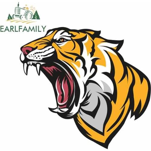EARLFAMILY 13cm x 11.9cm Tiger Anime Cartoon Car Stickers Vinyl JDM Bumper Trunk Truck Graphics Windshield Bumper Windows Decal