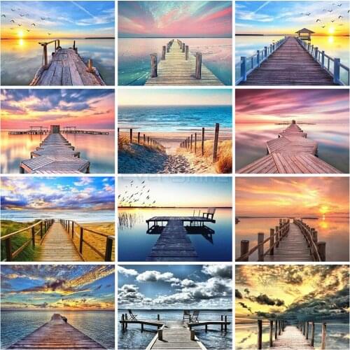 EverShine 5D Diamond Painting Kits Landscape Rhinestones Art Diamond Embroidery Sale Bridge Cross Stitch Home Decoration