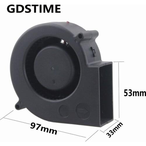 Gdstime 20 Pcs Ball Bearing DC 24V Brushless Cooling Blower Fan 97mm x 33mm 9733 97x33mm Turbo Cooler 9cm