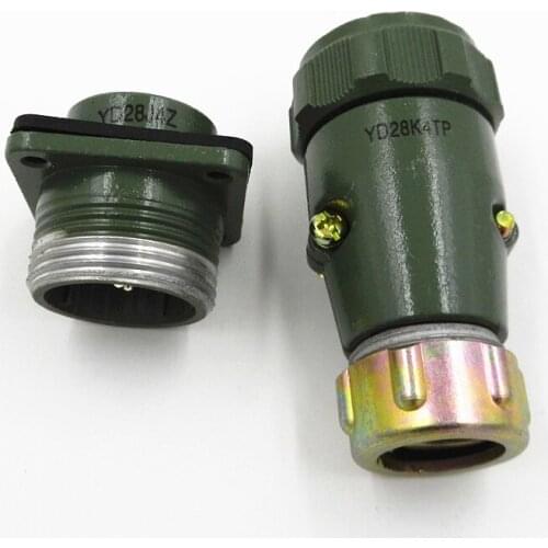 HAOGNCN YD28 4 Core Waterproof Aviation Plug Socket Round Connector YD28K4TP