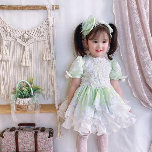 Custom New Lolita Court Girl Kids Holiday EID Dress Summer Baby Dress Birthday Party Dress Children Gift Flower Girl Dresses