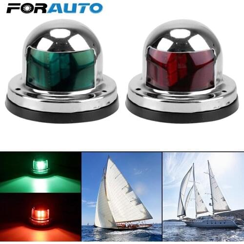 Red Green for Marine Yacht Warning Signal Light 2pcs Sailing Lamp LED Navigation Lights Stainless Steel Waterproof