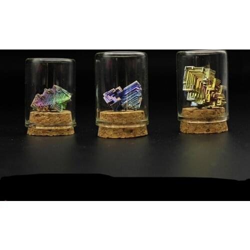Bismuth crystal Metallic chemical elements Raw ore collection Ornaments Popular science teaching specimen Creative gift