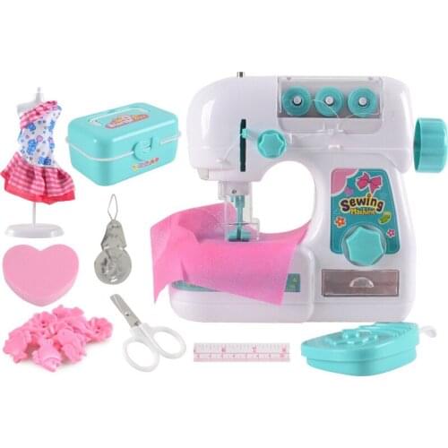 Mini Kids Sewing Machine Electric Sewing Style Craft Kit Toys Simulation Interesting Toy with Model Suit for Kids