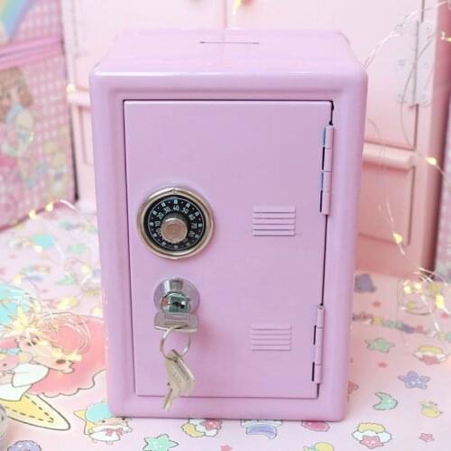 Mini Kawaii Dormitory Storage Cabinet Creative Piggy Bank Password Digital Coins Cash Deposit Ins Security Saving Safe Box