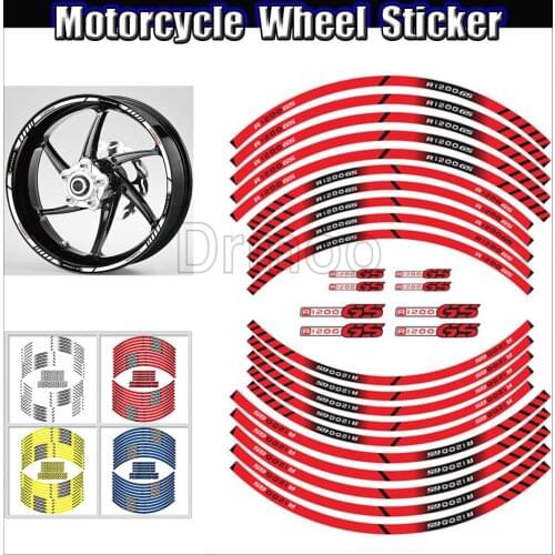 Motorcycle Auto Wheel Sticker Reflective Rim Stripe Tape Motorbike Decal Styling Stickers For BMW R1200GS R1200 GS